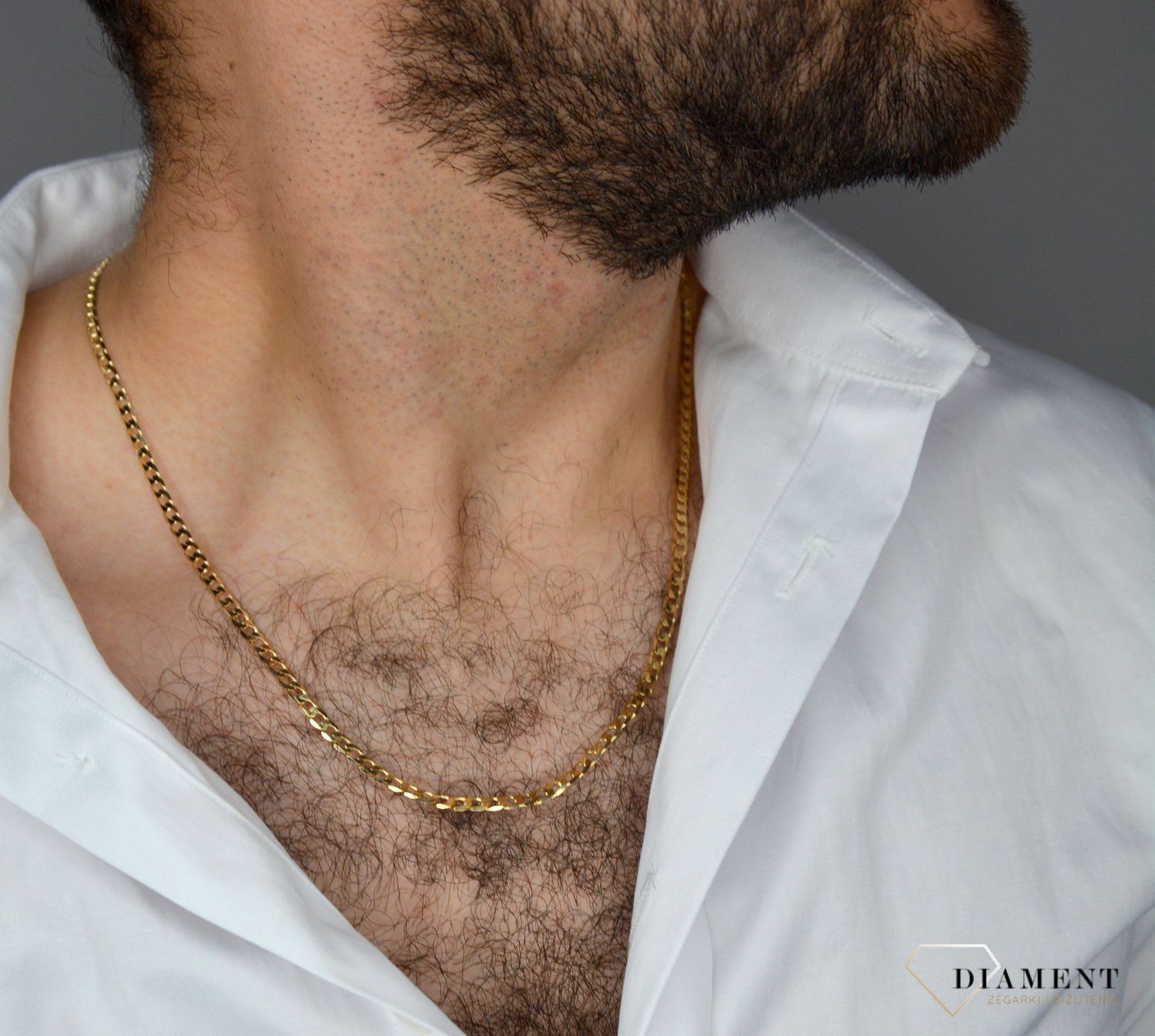 Złoty łańcuszek 585 pancerka 4 mm DIA-LAN-1122-585 4mm ✅ Złoty łańcuszek o splocie pancerki ✅.jpg